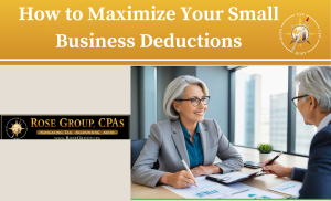 Mature businesswoman reviewing small business tax deductions with a financial advisor in Chapel Hill