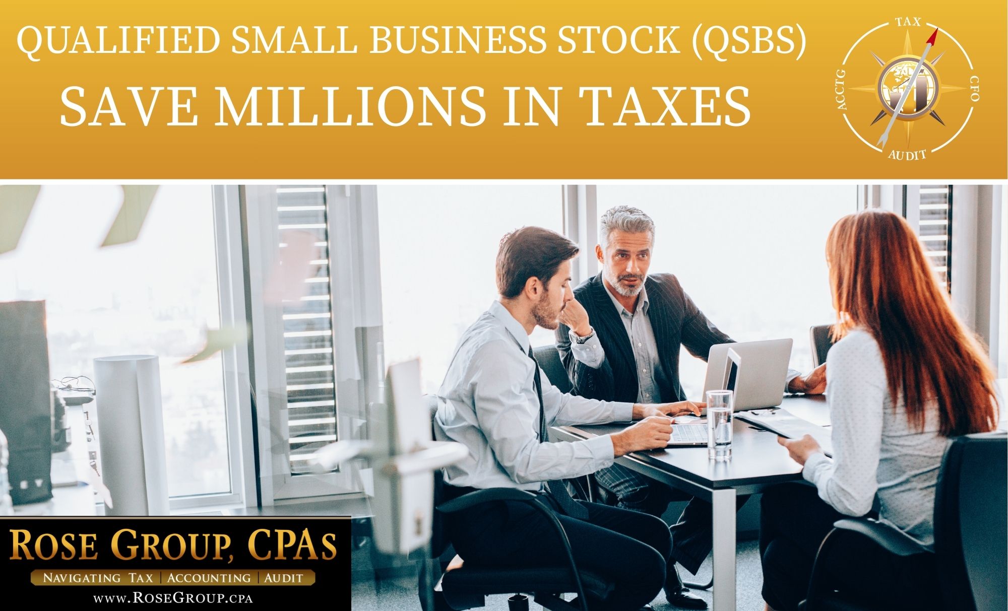 Business owner reviewing tax strategy with CPA to maximize Qualified Small Business Stock (QSBS) savings