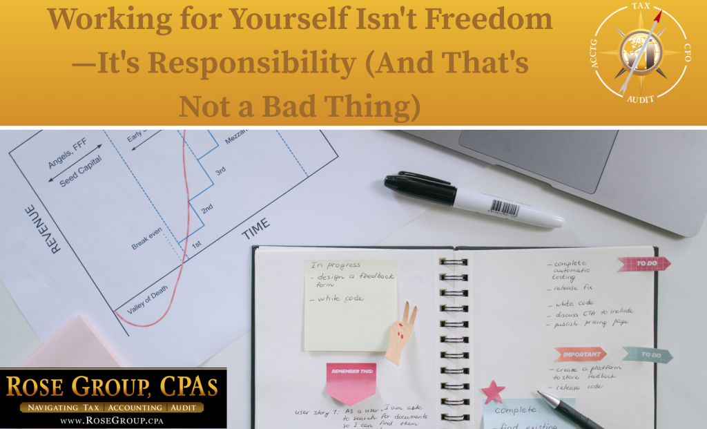 Rose Group CPAs post about business ownership and responsibility for small business owners